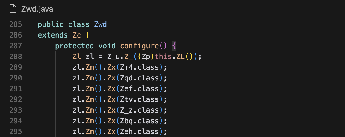 The Z-classes bound to the registry