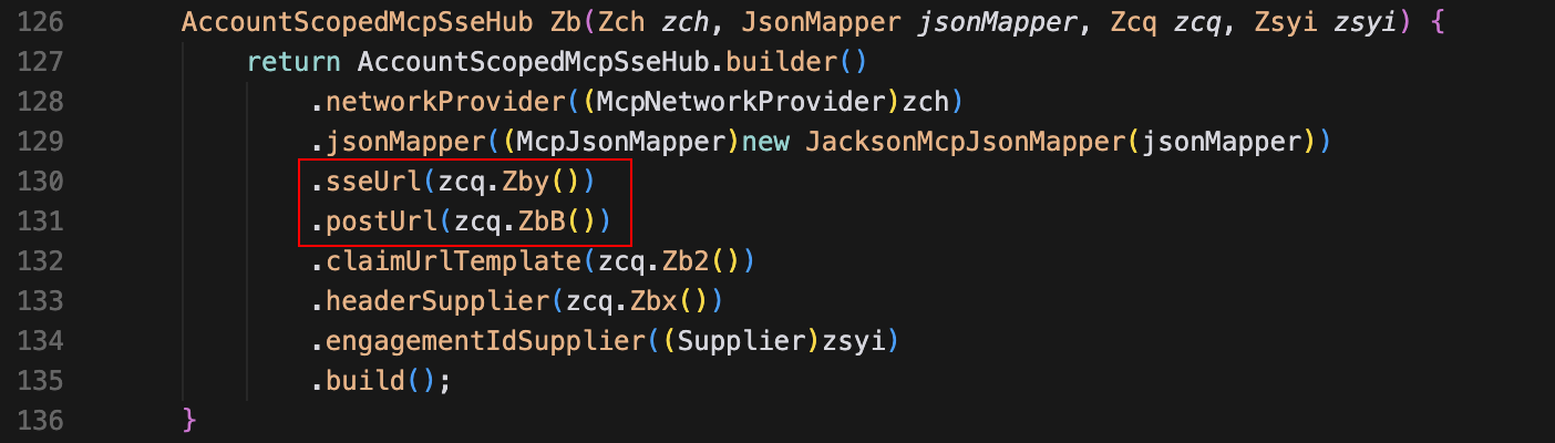 Zwm.java, the hub carrying the SSE/POST URLs